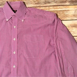 The Locker Room Montgomery Flip Cuff Button Down Shirt Light Blue/Pink Plaid M